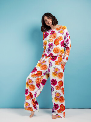Pyjama Set “First Lady" LANGARM sunnyorange
