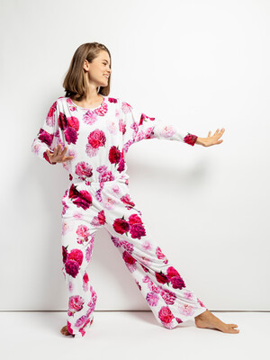 Pyjama Set “First Lady" LANGARM weiss